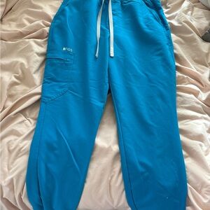 Figs high waisted joggers small petite extreme blue